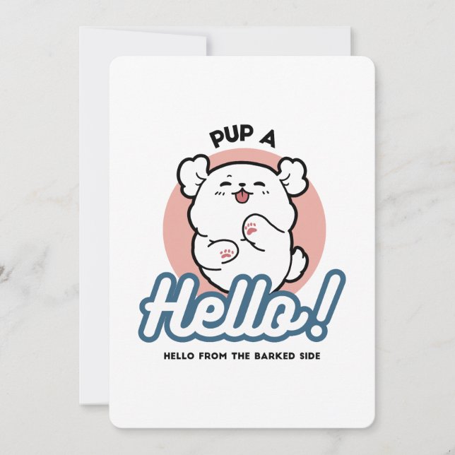 Tarjeta Festiva ¡Hola! - Diseño feliz de Personalizados de perros  (Anverso)