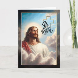 Tarjeta Festiva ¡Hola es Risen! Pascua pintada por Jesucristo