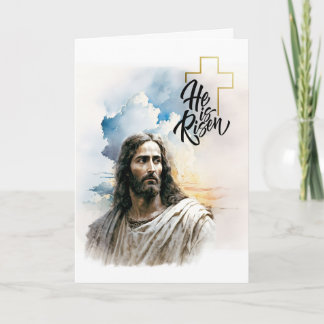 Tarjeta Festiva ¡Hola es Risen! Pascua pintada por Jesucristo