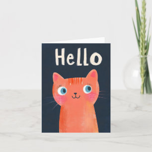 Tarjeta Festiva Hola Naranja Personalizado de gatos