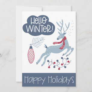 Tarjeta Festiva Hola Navidades de Winter Happy Holidays