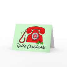 ¡Hola Navidades! Teléfono retro en blanco