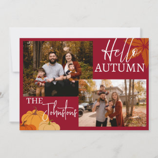 Tarjeta Festiva Hola Otoño: De Nuestra Familia a la Suya
