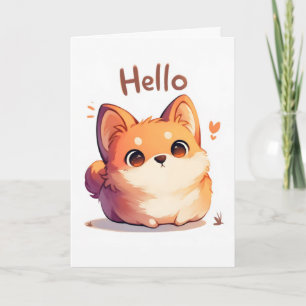 Tarjeta Festiva Hola perro de anime lindo