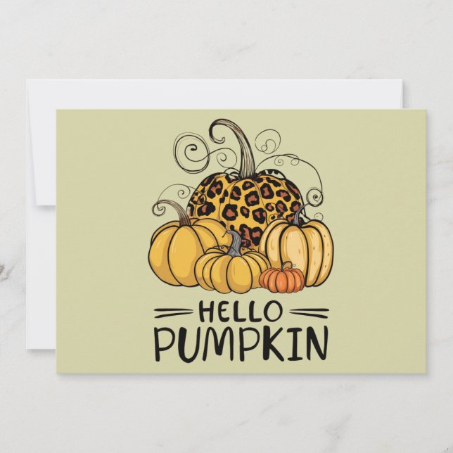 Tarjeta Festiva Hola Pumpkin Lover Fall Season Otoño Thanksgivin (Anverso)
