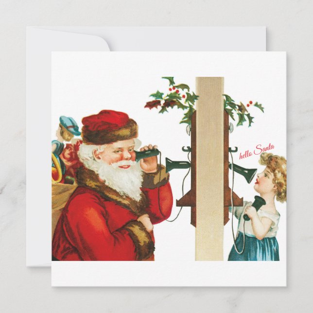 Tarjeta Festiva Hola Santa (Anverso)