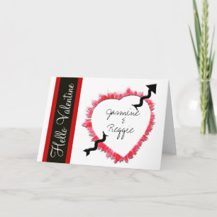 Tarjeta Festiva Hola Valentine Textured Heart Outline Valentine