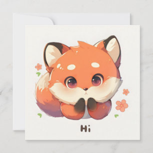 Tarjeta Festiva Hola Zorro Animal Lindo