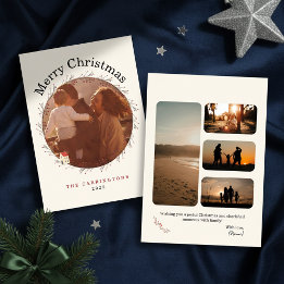 Tarjeta Festiva Holiday Berry Branch Christmas Photo Holiday Card