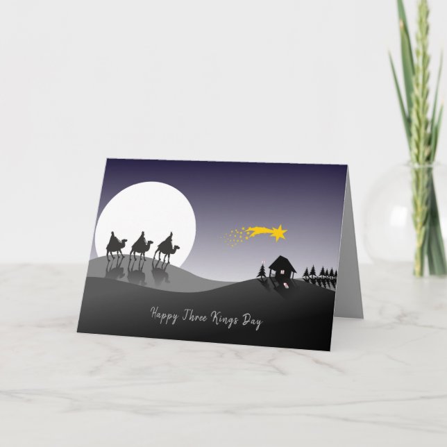Tarjeta Festiva Holiday Card Three Wise Men Epiphany (Anverso)