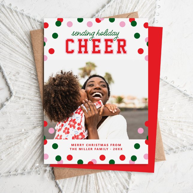 Tarjeta Festiva Holiday Cheer Modern Photo Christmas Card (Subido por el creador)