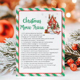 Tarjeta Festiva Holiday Christmas Party Movie Trivia Game
