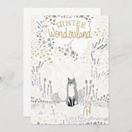 Tarjeta Festiva Holiday Fox Winter Wonderland