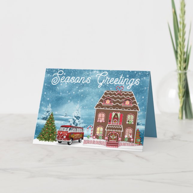 Tarjeta Festiva Holiday Gingerbread House (Anverso)