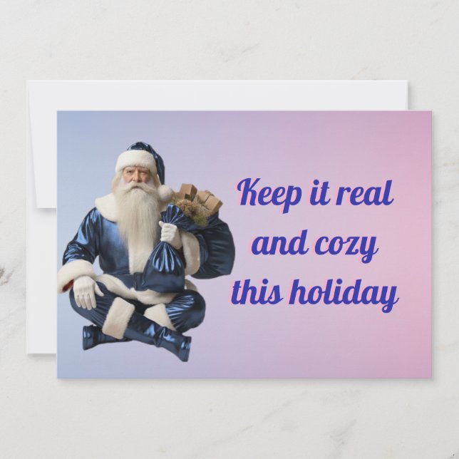 Tarjeta Festiva Holiday greeting with happy party  (Anverso)