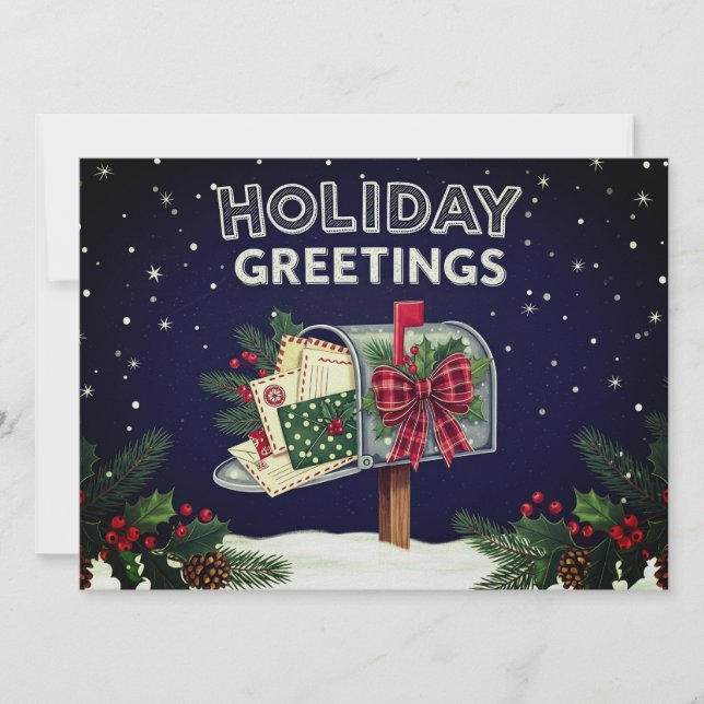 Tarjeta Festiva Holiday greetings Christmas holiday greetings card (Anverso)