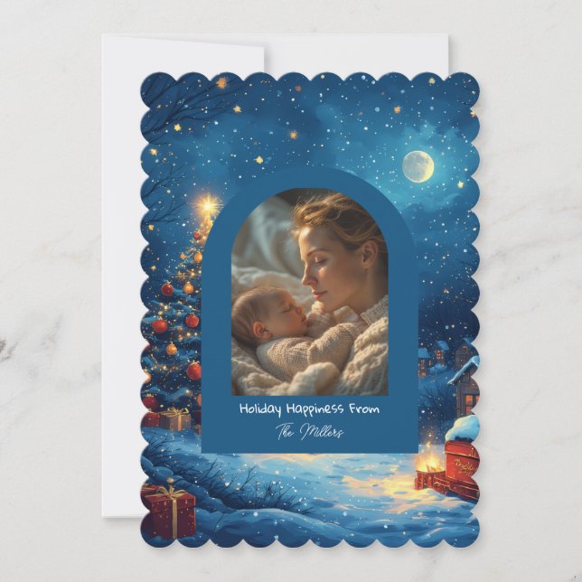 Tarjeta Festiva Holiday Happiness Photo Arch Christmas,Season’s  (Anverso)
