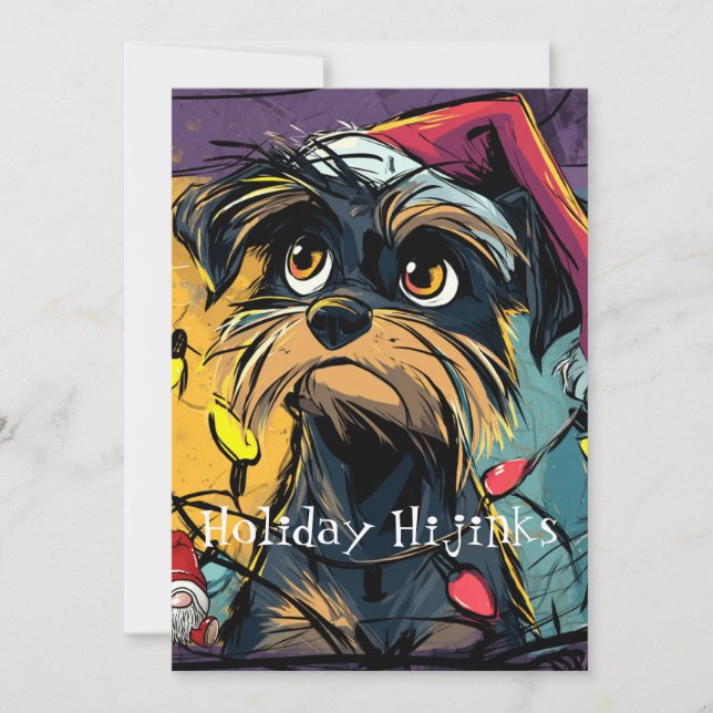 Tarjeta Festiva Holiday Hijinks (Anverso)