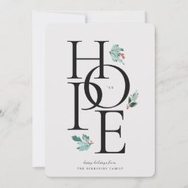 Tarjeta Festiva Holiday Hope Modern Botanical Berry