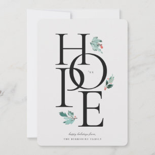 Tarjeta Festiva Holiday Hope Modern Botanical Berry