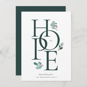 Tarjeta Festiva Holiday Hope Modern Botanical Berry
