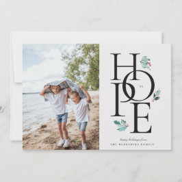 Tarjeta Festiva Holiday Hope Modern Botanical Berry Photo