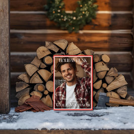 Tarjeta Festiva Holiday Hunk Magazine cover Holiday Card