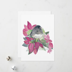 Tarjeta Festiva Holiday Junco Bird Art