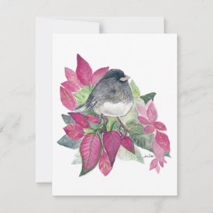 Tarjeta Festiva Holiday Junco Bird Art