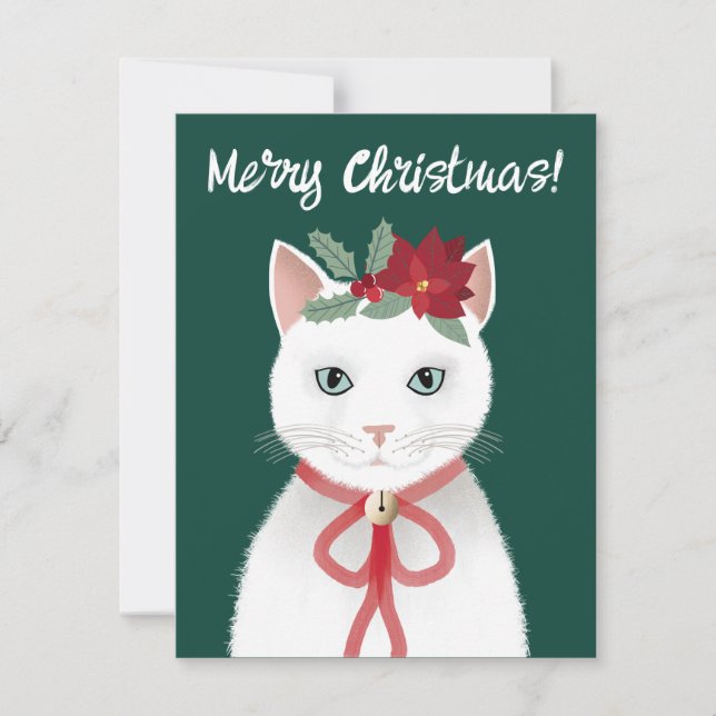 Tarjeta Festiva Holiday Kitty (Anverso)