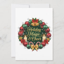 Tarjeta Festiva Holiday Magic & Cheer Festive Christmas 