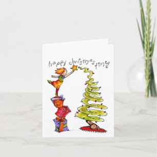 Tarjeta Festiva Holiday Notecard "Happy Navidades Time"