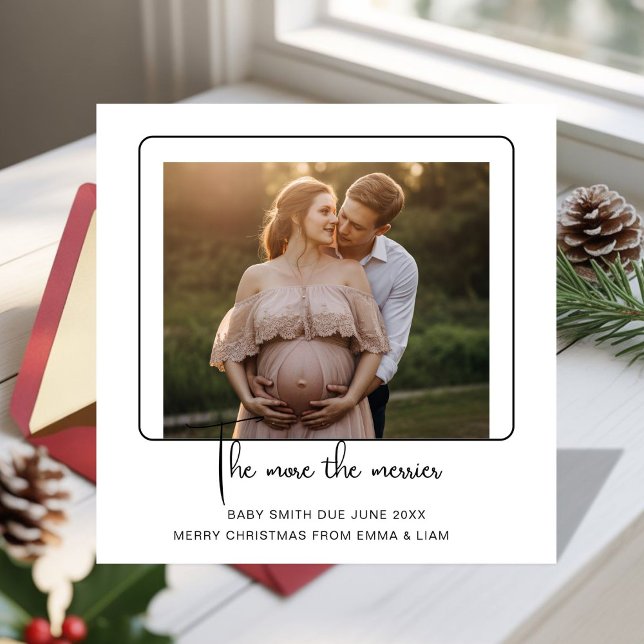 Tarjeta Festiva Holiday Pregnancy Reveal announcement Card (Subido por el creador)