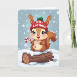 Tarjeta Festiva Holiday Squirrel 