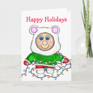 Tarjeta Festiva Holiday Tot, Happy Holidays