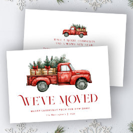 Tarjeta Festiva Holiday Truck Moving New Home Announcement Card