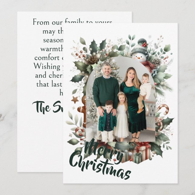Tarjeta Festiva Holiday Whimsy: A Personalized Christmas Greeting (Anverso / Reverso)