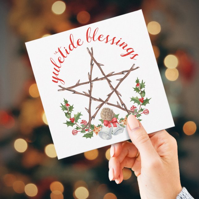 Tarjeta Festiva Holiday Yuletide Twig Pentacle Wicca Greeting (Subido por el creador)
