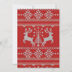 Tarjeta Festiva Holidays White Knit Ugly Sweater Style