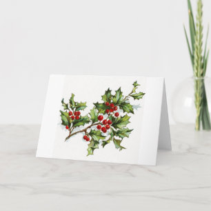 Tarjeta Festiva Holly Berries 001