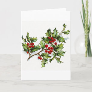 Tarjeta Festiva Holly Berries 001