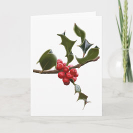 Tarjeta Festiva Holly Berries Navidades Card