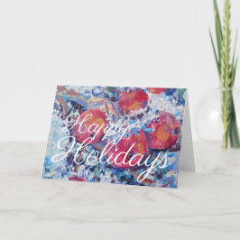 Tarjeta Festiva Holly Berries y nevadas #121107