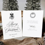Tarjeta Festiva Holly Berry Bouquet Navidades románticos foto plan<br><div class="desc">Esta sencilla tarjeta plana de Navidades incluye una elegante y romántica caligrafía con letras de caligrafía rápida,  un ramo de bayas y texto personalizado en la parte posterior. Para una personalización más avanzada de este diseño,  haga clic en el BOTÓN HERRAMIENTA DE DISEÑO AZUL de arriba.</div>