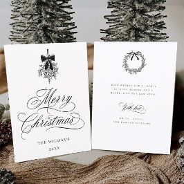 Tarjeta Festiva Holly Berry Bouquet Navidades románticos foto plan