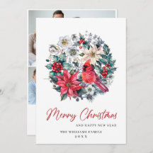 Holly Berry Cardinal Navidades 3 saludo FOTO