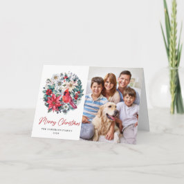 Tarjeta Festiva Holly Berry Cardinal Navidades Saludo Corporativo