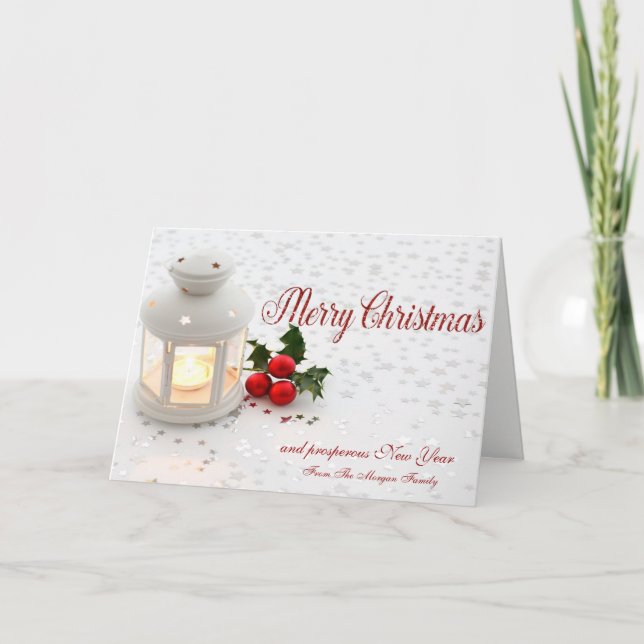 Tarjeta Festiva Holly Berry, Compañía de Estrellas (Anverso)