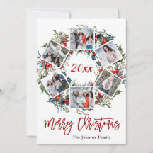 Holly Berry Navidades Wreath 6 saludo FOTO