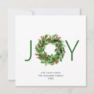 Tarjeta Festiva Holly Berry Pine Cones Navidades Wreath